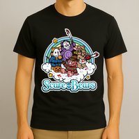 Scary Care Scare Bears Funny Halloween Horror Faces Custom T-Shirt