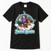 Scary Care Scare Bears Funny Halloween Horror Faces Custom Tall T-Shirt