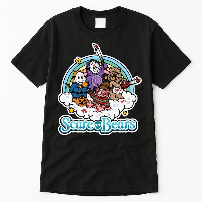 Scary Care Scare Bears Funny Halloween Horror Faces Custom Tall T-Shirt