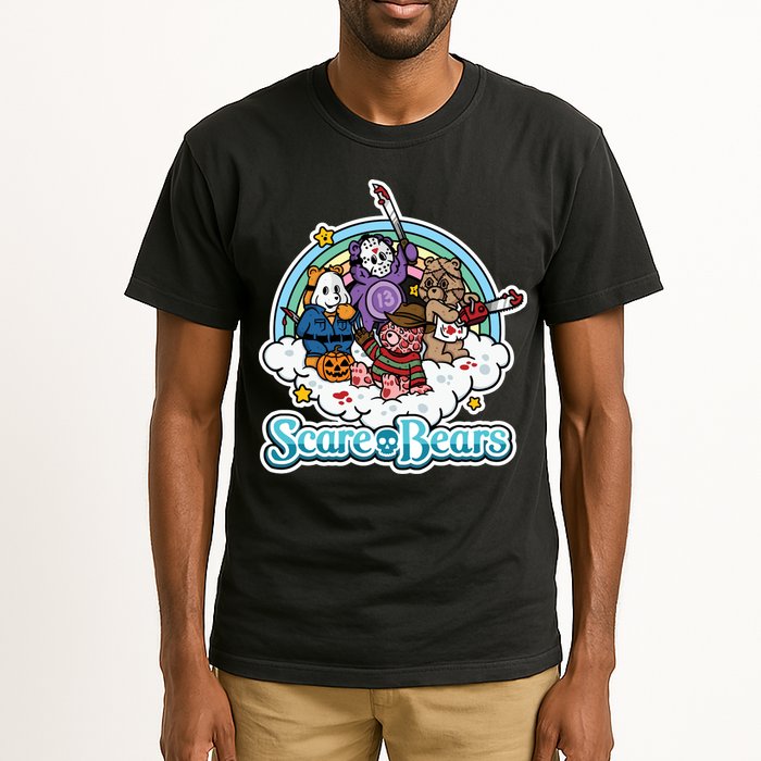 Scary Care Scare Bears Funny Halloween Horror Faces Custom Tall T-Shirt