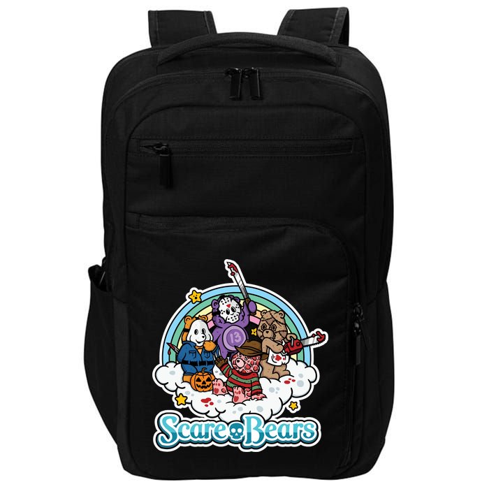 Scary Care Scare Bears Funny Halloween Horror Faces Custom Impact Tech Backpack