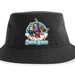 Scary Care Scare Bears Funny Halloween Horror Faces Custom Sustainable Bucket Hat