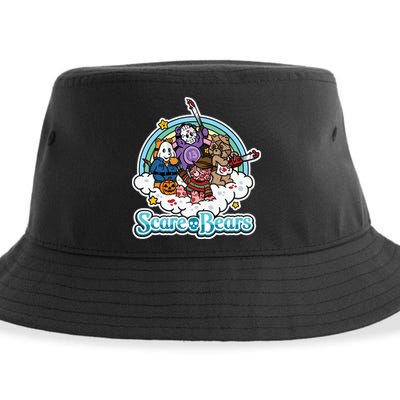 Scary Care Scare Bears Funny Halloween Horror Faces Custom Sustainable Bucket Hat