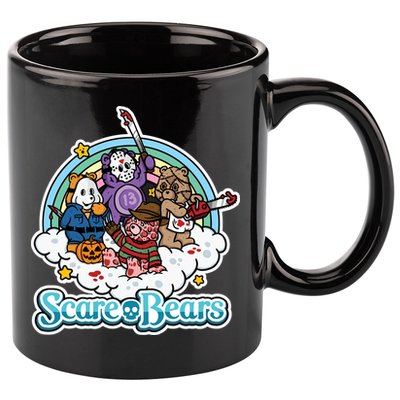 Scary Care Scare Bears Funny Halloween Horror Faces Custom 11oz C Handle Ceramic Mug