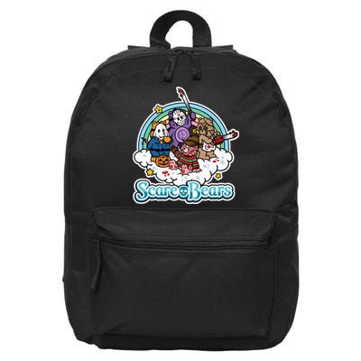 Scary Care Scare Bears Funny Halloween Horror Faces Custom 16 in Basic Backpack
