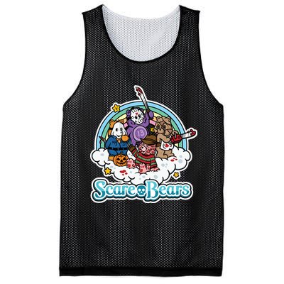 Scary Care Scare Bears Funny Halloween Horror Faces Custom Mesh Reversible Basketball Jersey Tank