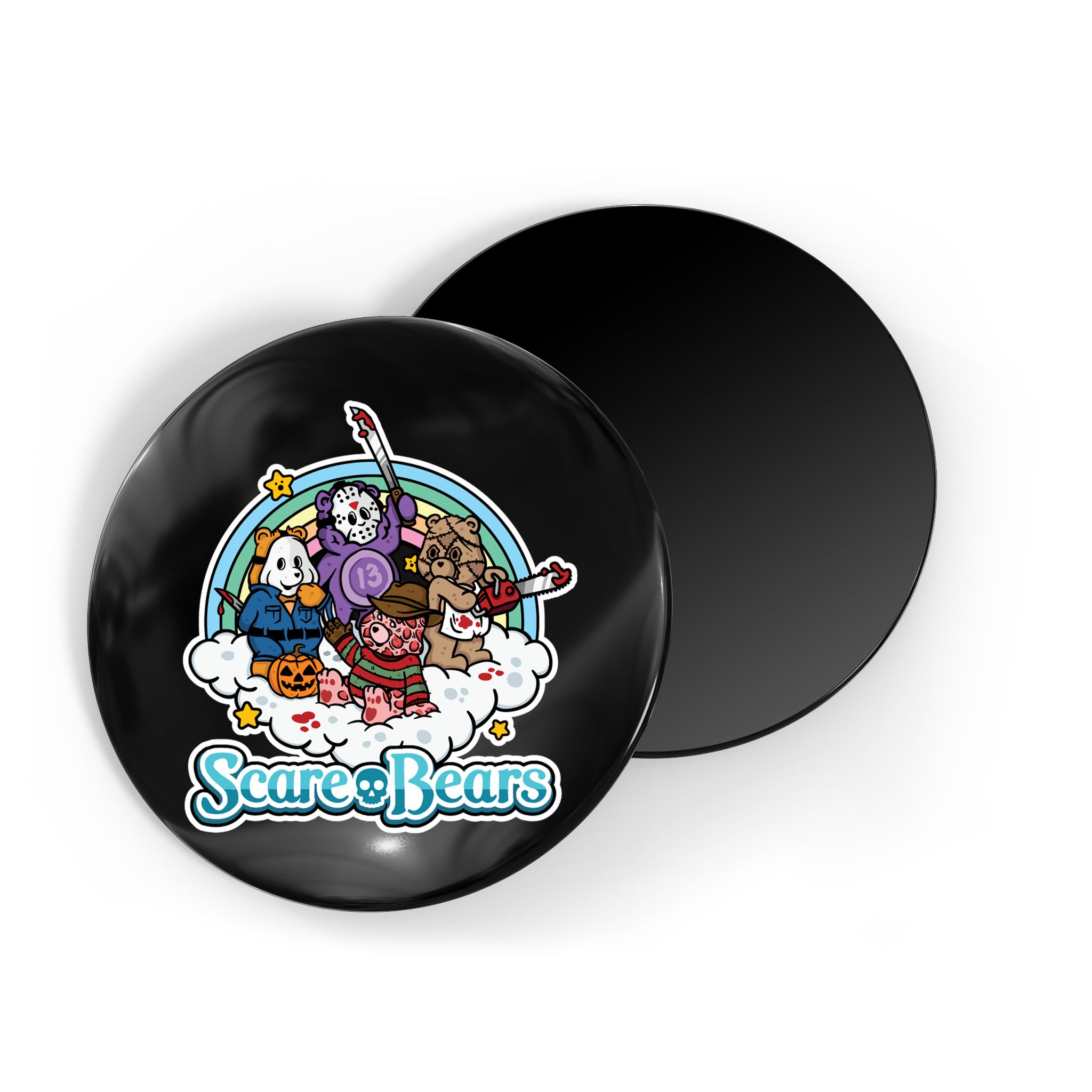 Scary Care Scare Bears Funny Halloween Horror Faces Custom Magnet