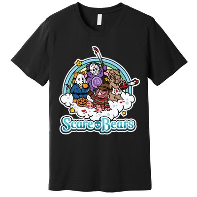 Scary Care Scare Bears Funny Halloween Horror Faces Custom Premium T-Shirt