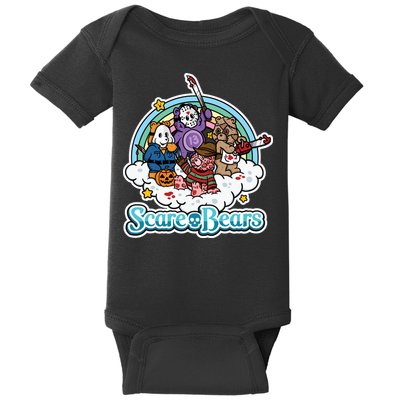 Scary Care Scare Bears Funny Halloween Horror Faces Custom Baby Bodysuit
