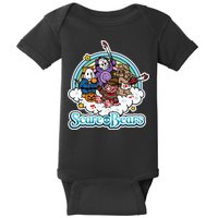 Scary Care Scare Bears Funny Halloween Horror Faces Custom Baby Bodysuit