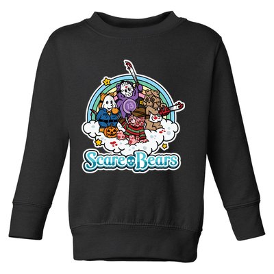 Scary Care Scare Bears Funny Halloween Horror Faces Custom Toddler Sweatshirt