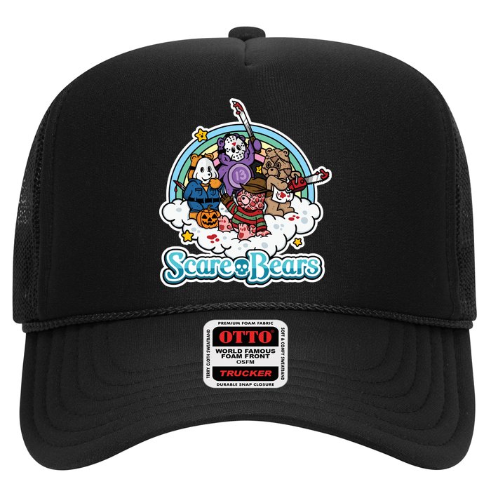 Scary Care Scare Bears Funny Halloween Horror Faces Custom Hat