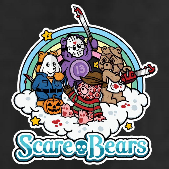 Scary Care Scare Bears Funny Halloween Horror Faces Custom Hat