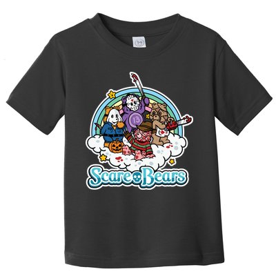 Scary Care Scare Bears Funny Halloween Horror Faces Custom Toddler T-Shirt