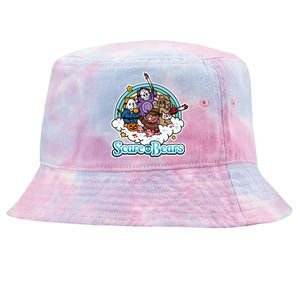 Scary Care Scare Bears Funny Halloween Horror Faces Custom Tie-Dyed Bucket Hat