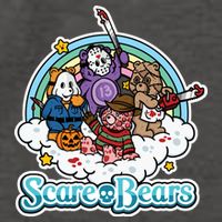 Scary Care Scare Bears Funny Halloween Horror Faces Custom Vector Backpack