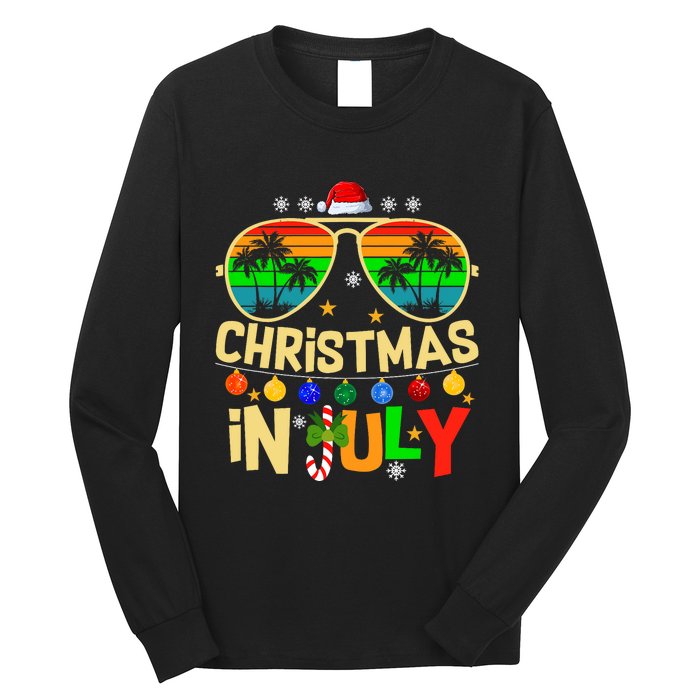 Santa Claus Sunglasses Beach Christmas In July Long Sleeve Shirt