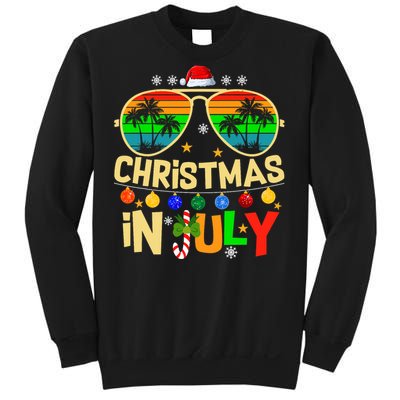 Santa Claus Sunglasses Beach Christmas In July Sweatshirt