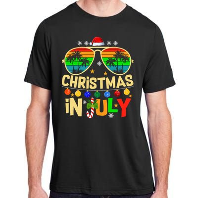 Santa Claus Sunglasses Beach Christmas In July Adult ChromaSoft Performance T-Shirt