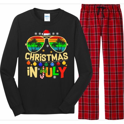 Santa Claus Sunglasses Beach Christmas In July Long Sleeve Pajama Set