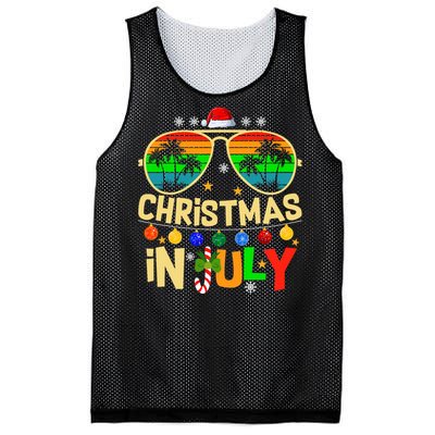 Santa Claus Sunglasses Beach Christmas In July Mesh Reversible Basketball Jersey Tank