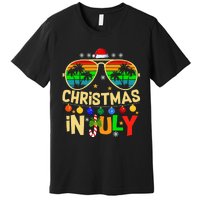 Santa Claus Sunglasses Beach Christmas In July Premium T-Shirt