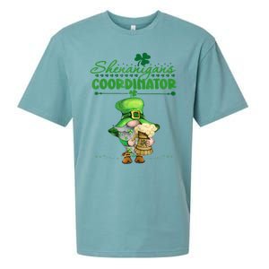 Shenanigans Coordinator St Patricks Day Green Gnomes Lovers Sueded Cloud Jersey T-Shirt