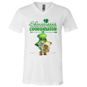 Shenanigans Coordinator St Patricks Day Green Gnomes Lovers V-Neck T-Shirt