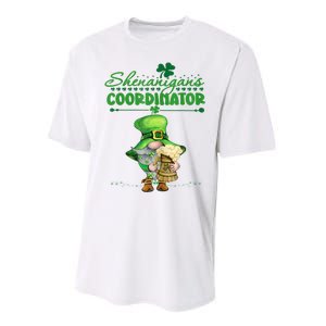 Shenanigans Coordinator St Patricks Day Green Gnomes Lovers Performance Sprint T-Shirt