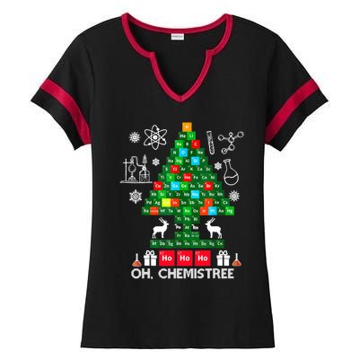 Science Christmas Shirt Oh Chemist Tree Chemistree Ladies Halftime Notch Neck Tee