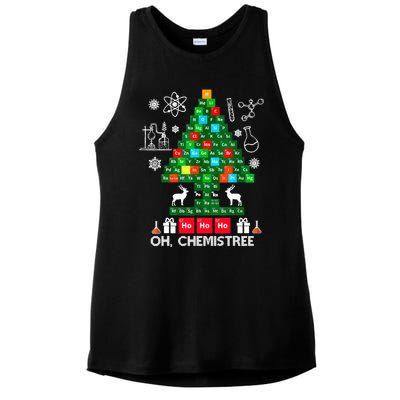 Science Christmas Shirt Oh Chemist Tree Chemistree Ladies PosiCharge Tri-Blend Wicking Tank