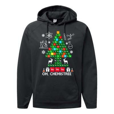 Science Christmas Shirt Oh Chemist Tree Chemistree Performance Fleece Hoodie