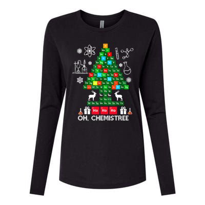 Science Christmas Shirt Oh Chemist Tree Chemistree Womens Cotton Relaxed Long Sleeve T-Shirt