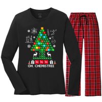 Science Christmas Shirt Oh Chemist Tree Chemistree Women's Long Sleeve Flannel Pajama Set 