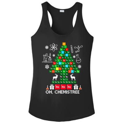 Science Christmas Shirt Oh Chemist Tree Chemistree Ladies PosiCharge Competitor Racerback Tank