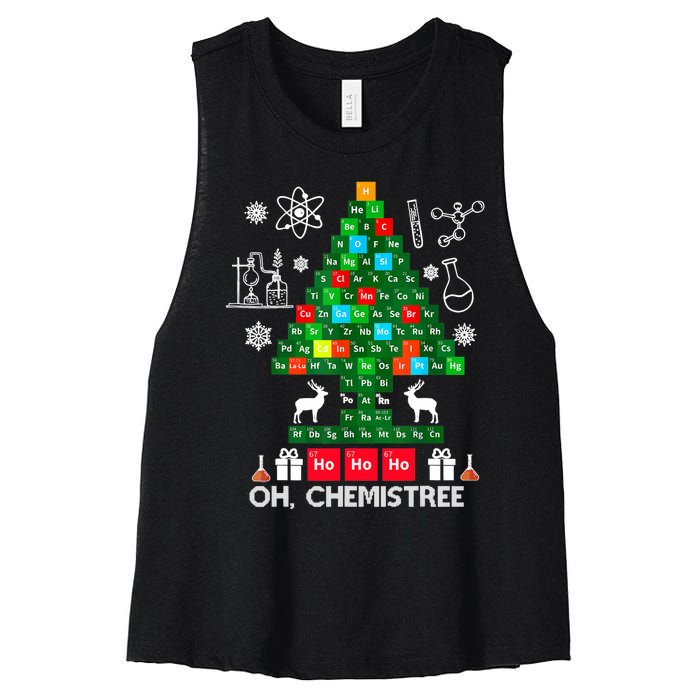 Science Christmas Shirt Oh Chemist Tree Chemistree Women's Racerback Cropped Tank