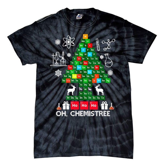 Science Christmas Shirt Oh Chemist Tree Chemistree Tie-Dye T-Shirt