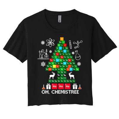 Science Christmas Shirt Oh Chemist Tree Chemistree Women's Crop Top Tee