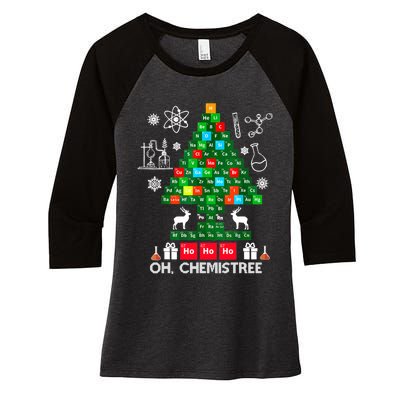 Science Christmas Shirt Oh Chemist Tree Chemistree Women's Tri-Blend 3/4-Sleeve Raglan Shirt