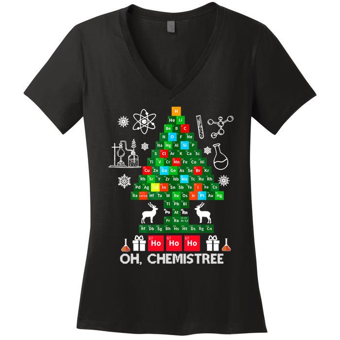 Science Christmas Shirt Oh Chemist Tree Chemistree Women's V-Neck T-Shirt