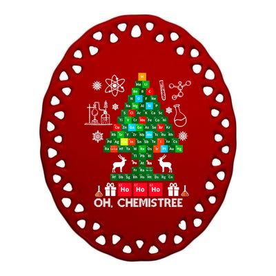 Science Christmas Shirt Oh Chemist Tree Chemistree Ceramic Oval Ornament