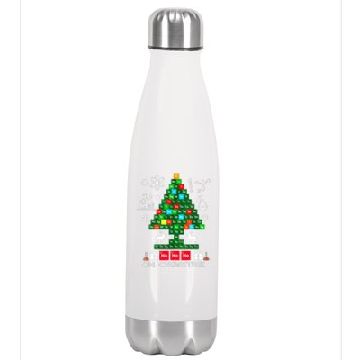 Science Christmas Shirt Oh Chemist Tree Chemistree Stainless Steel Insulated Water Bottle