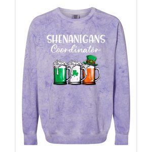 Shenanigans Coordinator St Patricks Day Green Gnomes Lovers Colorblast Crewneck Sweatshirt