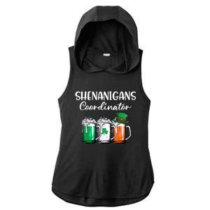 Shenanigans Coordinator St Patricks Day Green Gnomes Lovers Ladies PosiCharge Tri-Blend Wicking Draft Hoodie Tank