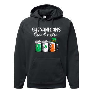 Shenanigans Coordinator St Patricks Day Green Gnomes Lovers Performance Fleece Hoodie