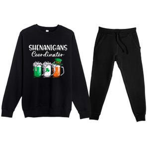 Shenanigans Coordinator St Patricks Day Green Gnomes Lovers Premium Crewneck Sweatsuit Set