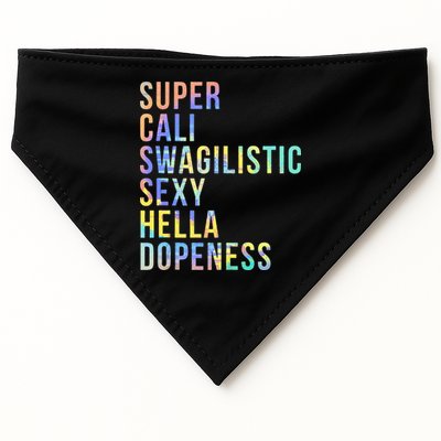 Super Cali Swagilistic Sexy Hella Dopeness Tie Dye USA-Made Doggie Bandana