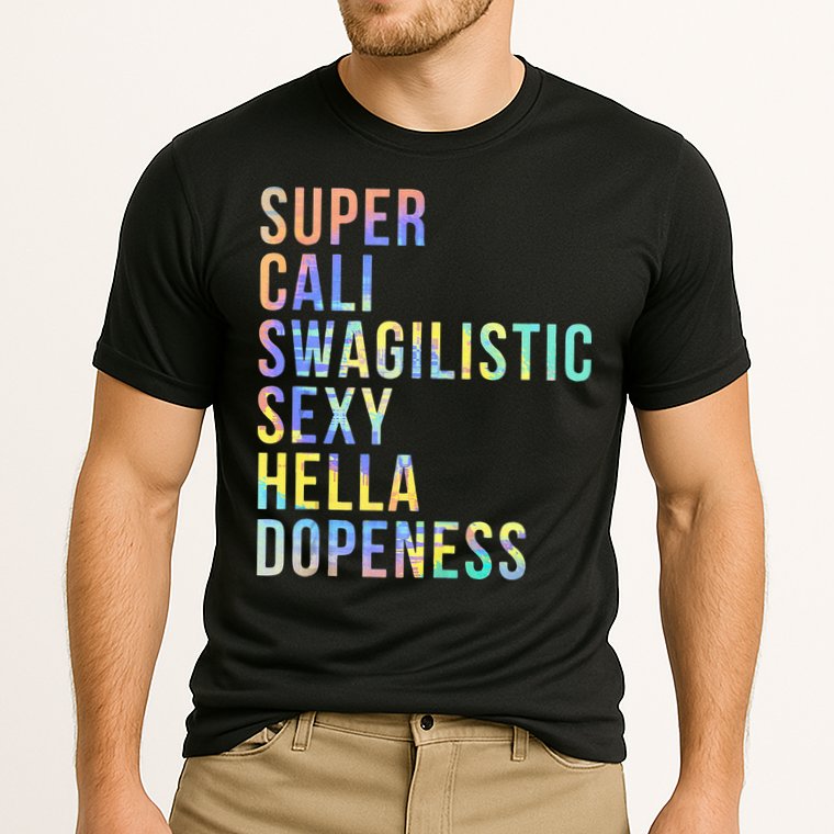 Super Cali Swagilistic Sexy Hella Dopeness Tie Dye Cooling Performance Crew T-Shirt