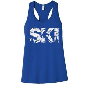 Ski Cool Skiing Style Alpine Skier Gift Women Men Boy Girl Women's Racerback Tank