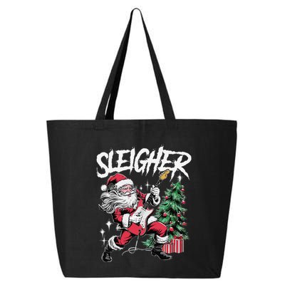 Sleigher Christmas Santa Playing Guitar 25L Jumbo Tote